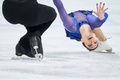 フィギュアスケート世界選手権、ペア・ショートプログラム（SP）。演技に臨むカナダのディアナ・ステラト・ドゥデク/マキシム・デシャン組（2024年3月20日撮影）。(c)Geoff Robins / AFP