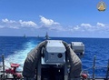 南シナ海で実施された日米豪比の共同訓練の様子。フィリピン海軍のフリゲート艦「BRPアントニオ・ルナ」より。フィリピン軍提供（2024年4月7日撮影）。(c)AFP PHOTO /Armed Forces of the Philippines (AFP)