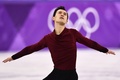 平昌冬季五輪、フィギュアスケート男子シングル・ショートプログラム（SP）の演技に臨むパトリック・チャン（2018年2月16日撮影、資料写真）。(c) AFP PHOTO / ARIS MESSINIS