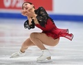 フィギュアスケート四大陸選手権、女子シングル・ショートプログラム（SP）。演技に臨む横井ゆは菜（2022年1月20日撮影）。(c)Daniel MIHAILESCU / AFP