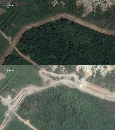 北朝鮮、非武装地帯で土木工事 衛星画像で確認