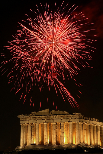 ＜世界の2007年＞新年を祝う花火 - ギリシャ