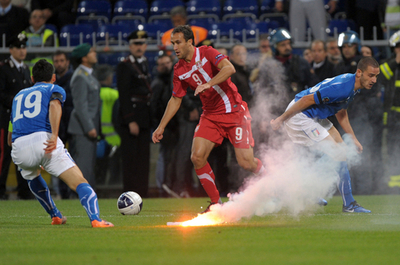 中止のセルビア戦、イタリアが3-0で勝利 欧州選手権予選