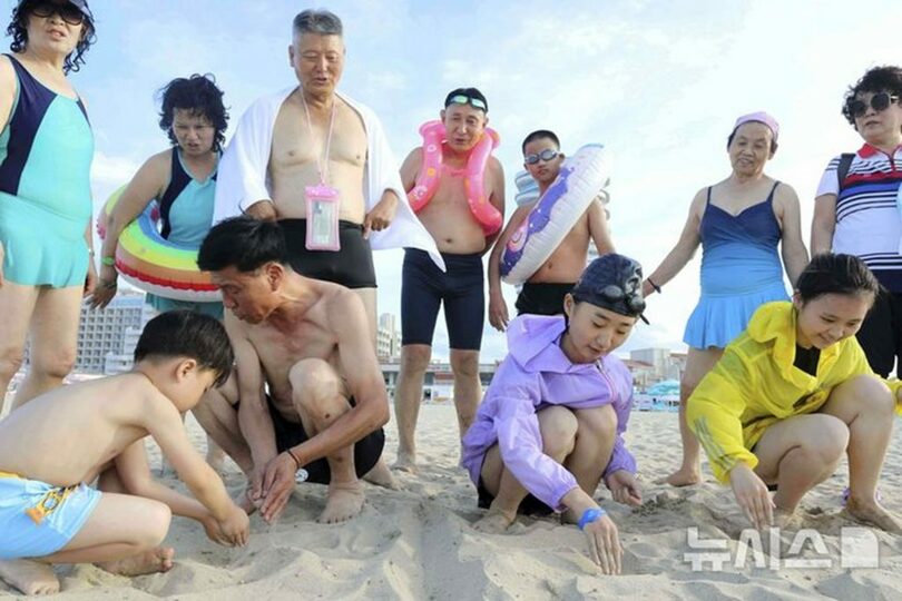 北朝鮮江原道元山の元山葛麻海岸観光地区(c)AP/NEWSIS