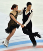 09-10フィギュアスケートGPシリーズ第2戦ロシア杯（%%2009 Cup of Russia%%）アイスダンス。合計85.31点で2位につけたイタリアのアンナ・カッペリーニ（%%Anna Cappellini%%）／ルカ・ラノッテ（%%Luca Lanotte%%）組。（2009年10月23日撮影）(c)AFP/YURI KADOBNOV
