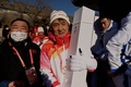 北京冬季五輪、聖火リレー2日目。「万里の長城」で登場した俳優のジャッキー・チェンさん（2022年2月3日撮影）。(c)NOEL CELIS / AFP