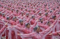 中国・武漢市で、北京・上海・武漢などの14の都市から集まった中高年たちが広場ダンスをし、ギネス世界記録に挑戦した（2016年11年7日撮影）。(c)CNS/張暢