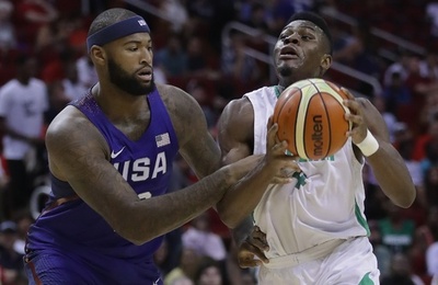 男子バスケ米国代表、最後の練習試合でナイジェリアに圧勝