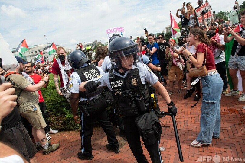 ハリス氏、反ネタニヤフデモの米国旗焼却を非難「卑劣」