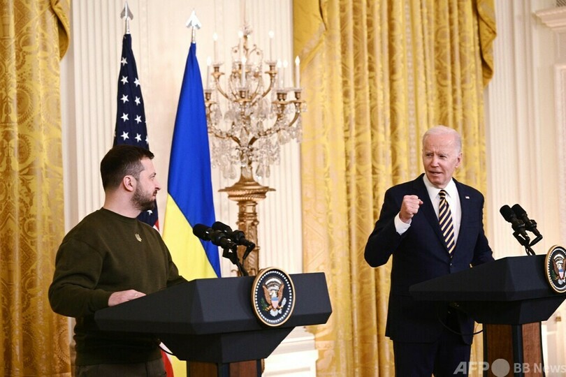 米大統領、ウクライナとの共闘強調 首脳会談終え共同会見