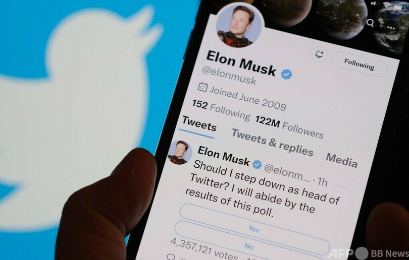 マスク氏、ツイッターCEO辞任の是非問う投票開始