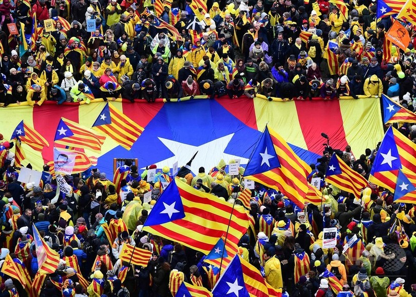 ベルギーでカタルーニャ独立派デモ、警察発表で4万5000人