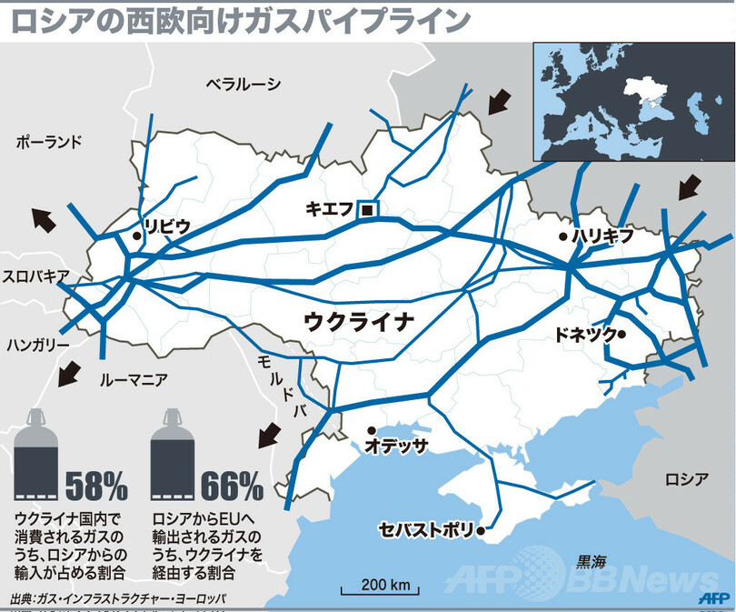 【図解】ロシアの西欧向けガスパイプライン