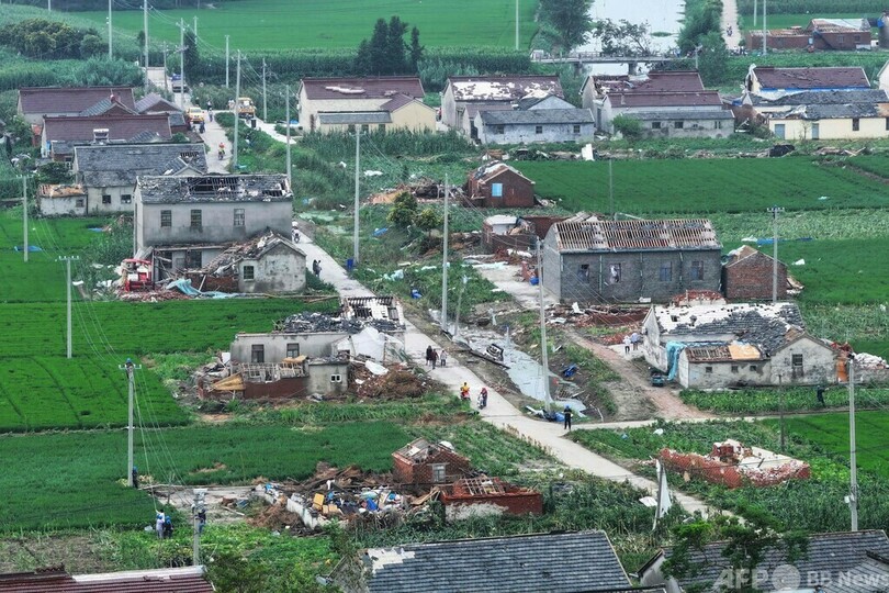 中国東部で竜巻 家屋に大きな被害
