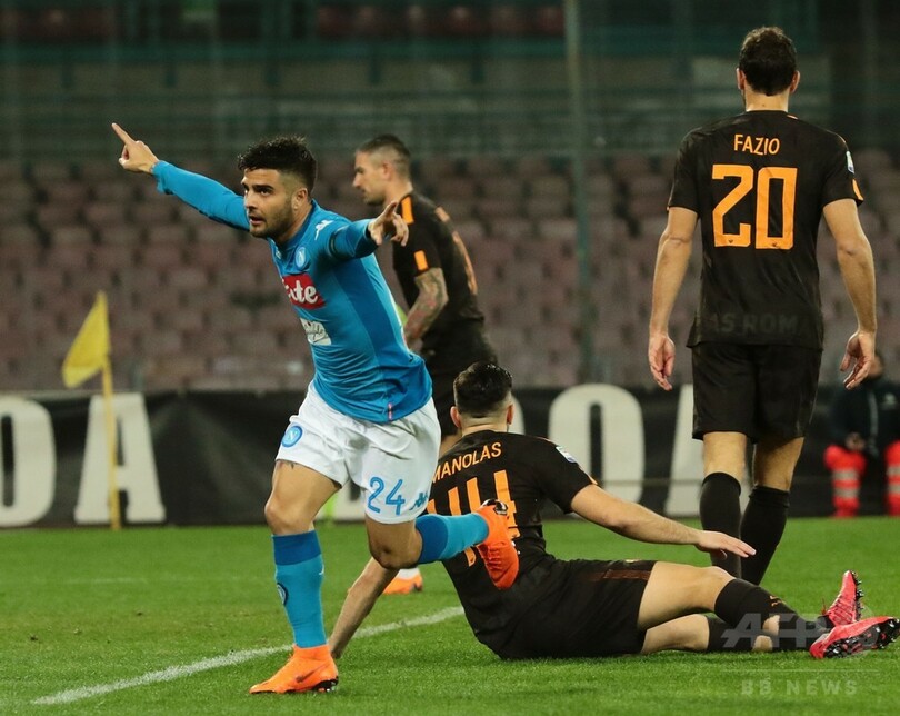 ナポリの連勝が10で止まる、ローマに敗れ首位陥落の可能性