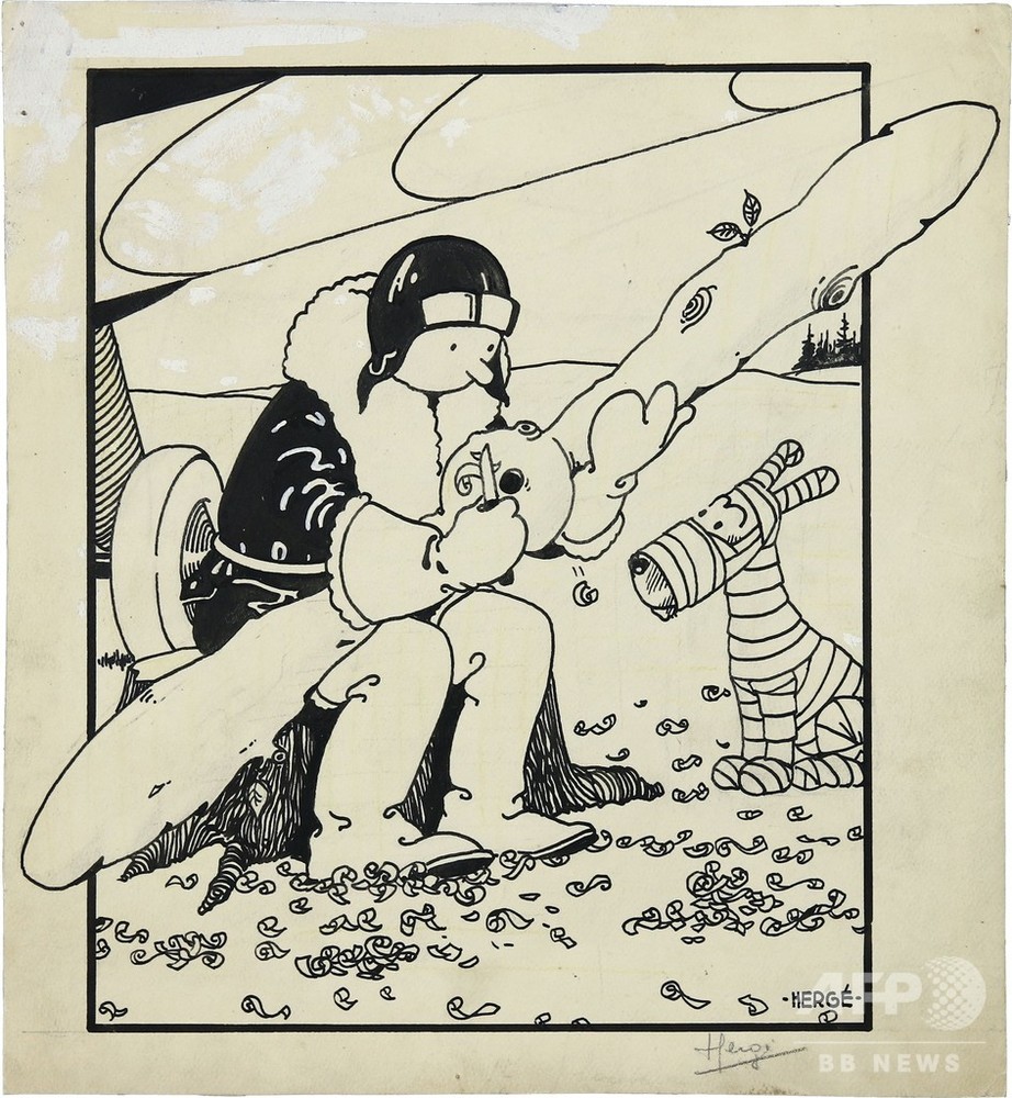 タンタンの冒険」第1作表紙絵の原画、1.2億円で落札 写真2枚 国際ニュース：AFPBB News