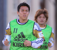 2010年サッカーW杯南アフリカ大会（2010 World Cup）1次リーグE組、デンマーク戦を控え、練習に臨む長谷部誠（Makoto Hasebe、2010年6月20日撮影）。(c)AFP/TOSHIFUMI KITAMURA