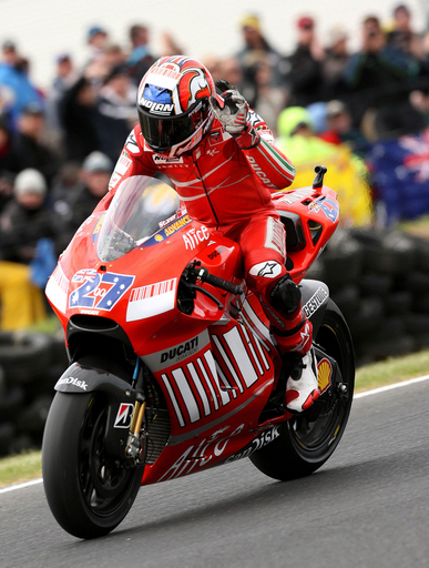 ストーナー オーストラリアGP・ウォームアップ走行で1位に