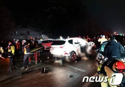 韓国・高速道路で47台玉突き事故…路面凍結、1人死亡、外国人含む3人重傷