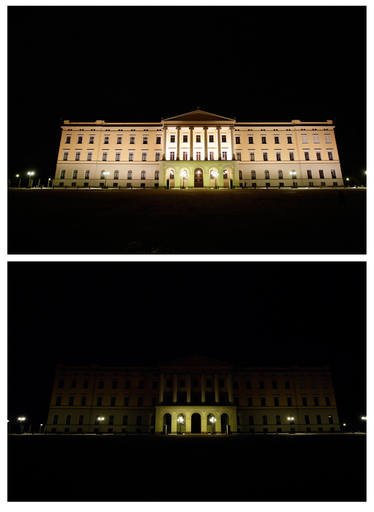 消灯前・消灯後、アースアワー中の世界のランドマーク