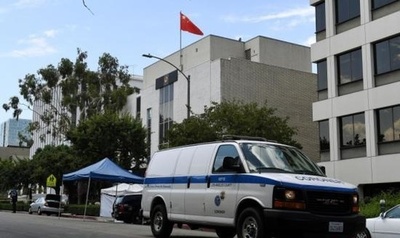 中国総領事館に向けて男が発砲　けが人なし　ロサンゼルス