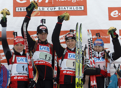 ドイツ 第3戦女子4x6キロメートルリレーで優勝