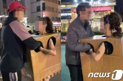 箱を羽織って触らせる韓国“お騒がせ”インフルエンサー…公然わいせつで送検