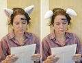 ユーザーの脳波を読み取って耳が動く｢Necomimi｣（2011年5月24日撮影）。(c)AFP/Yoshikazu TSUNO