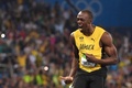 リオデジャネイロ五輪、陸上男子200メートル決勝。優勝を飾り歓喜するジャマイカのウサイン・ボルト（2016年8月18日撮影）。(c)AFP/OLIVIER MORIN