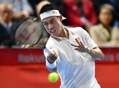 錦織が3度目Vへ前進、新鋭チチパス退け4強 楽天ジャパンOP