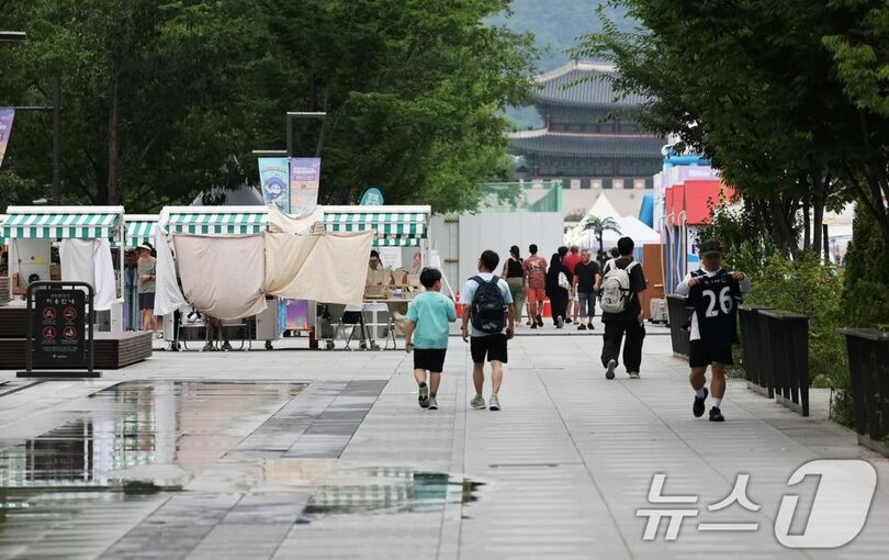 8月3日、ソウル・鍾路区の光化門広場(c)news1