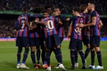 22-23スペイン1部リーグ第32節、FCバルセロナ対レアル・ベティス。得点を喜ぶFCバルセロナの選手（2023年4月29日撮影）。(c)Josep LAGO/ AFP