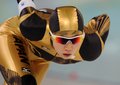 2010年%%バンクーバー冬季五輪%%、スピードスケート女子1000メートル。1分16秒80で5位入賞を果たした小平奈緒（%%Nao Kodaira%%）。（2010年2月18日撮影）(c)AFP/DIMITAR DILKOFF