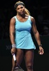 女子テニス、WTAツアー選手権（BNP Paribas WTA Championships - Singapore 2014）4日目。ミスショットに不満げな表情をみせるセレーナ・ウィリアムス（Serena Williams、2014年10月23日撮影）。(c)AFP/ROSLAN RAHMAN