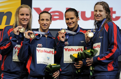 米国 世界短水路選手権2008・4x100メートルメドレーリレーを制す