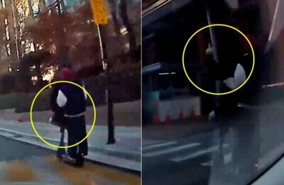 韓国・高校生2人乗り「危険千万」キックボード…クラクション鳴らすと逆切れ