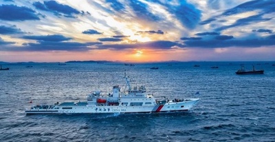 台湾海峡初の大型巡視・救助船 中国福建省平潭県で就役