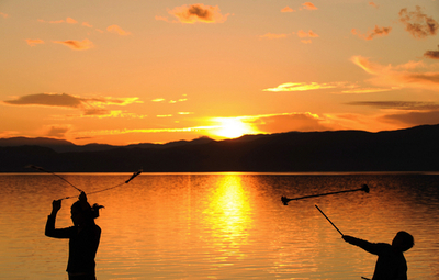 マケドニア・オフリド湖の夕焼け