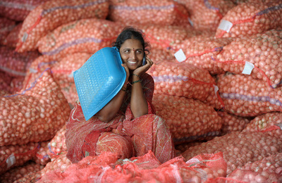 インドでトラック乗っ取り、目的は積み荷のタマネギ