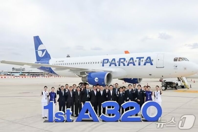 9月6日、金浦国際空港に到着したパラタ航空の2号機A320-200(c)news1