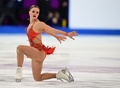 フィギュアスケート欧州選手権、女子シングル・ショートプログラム（SP）。演技に臨むベルギーのルナ・ヘンドリックス（2024年1月11日撮影）。(c)Daniel MIHAILESCU / AFP