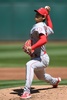 18MLB、オークランド・アスレチックス対ロサンゼルス・エンゼルス。先発登板するロサンゼルス・エンゼルスの大谷翔平（2018年4月1日撮影）。(c)Thearon W. Henderson/Getty Images/AFP