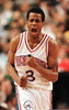 The Philadelphia 76ers Allen Iverson exults after scoring in his team&apos;s game against the Chicago Bulls in Philadelphia 12 March. (c)AFP/TOM MIHALEK