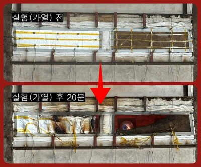 韓国の建築用パネル、耐火試験免除に安全性の盲点…800度超でグラスウール崩落
