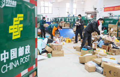 中国郵政の集荷量が前月比68.4%増