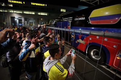 コロンビア代表がロシア入り、日本とW杯初戦で対戦
