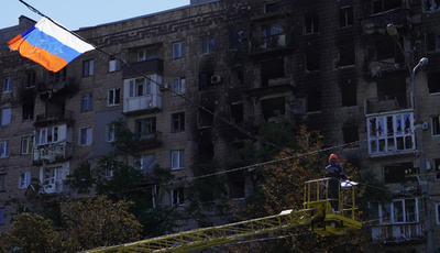 大飢饉犠牲者のモニュメント、親ロ派が撤去 マリウポリ