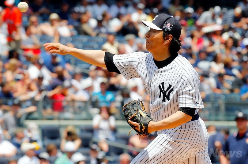 田中が今季2敗目、試合前のOB戦には松井氏が登場