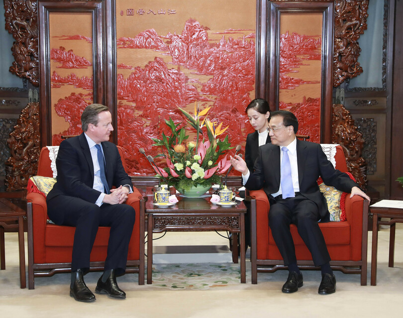 李克強総理、キャメロン英前首相と会見 多国間主義と自由貿易擁護を強調