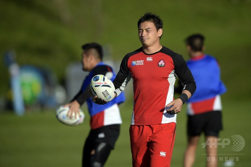 日本、スコットランド戦に向けトレーニング ラグビーW杯